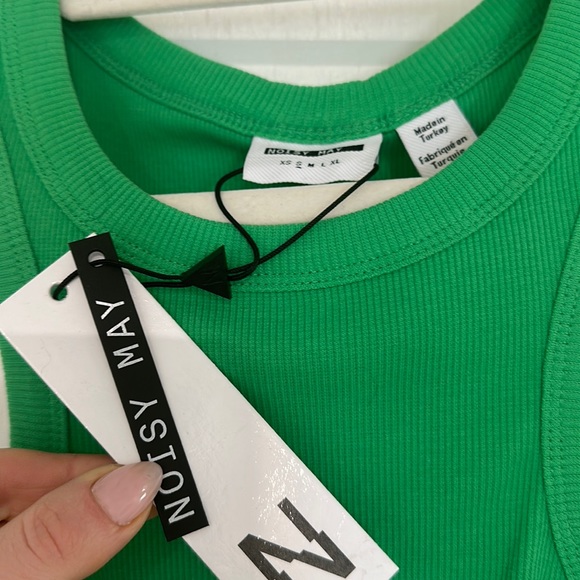 Neon green tank top Noisy May, size small, NWT - Picture 3 of 3